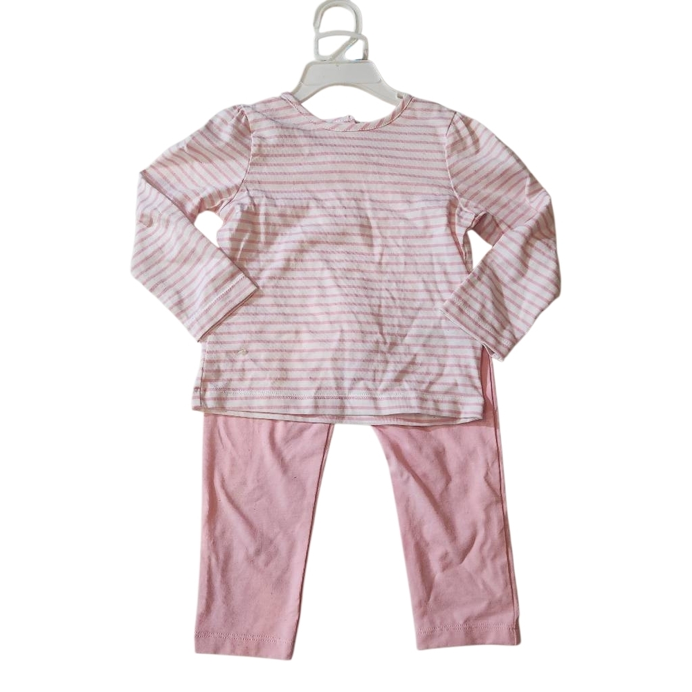 Little Me Pink Striped Kids 2 Piece Set Size 24 Months